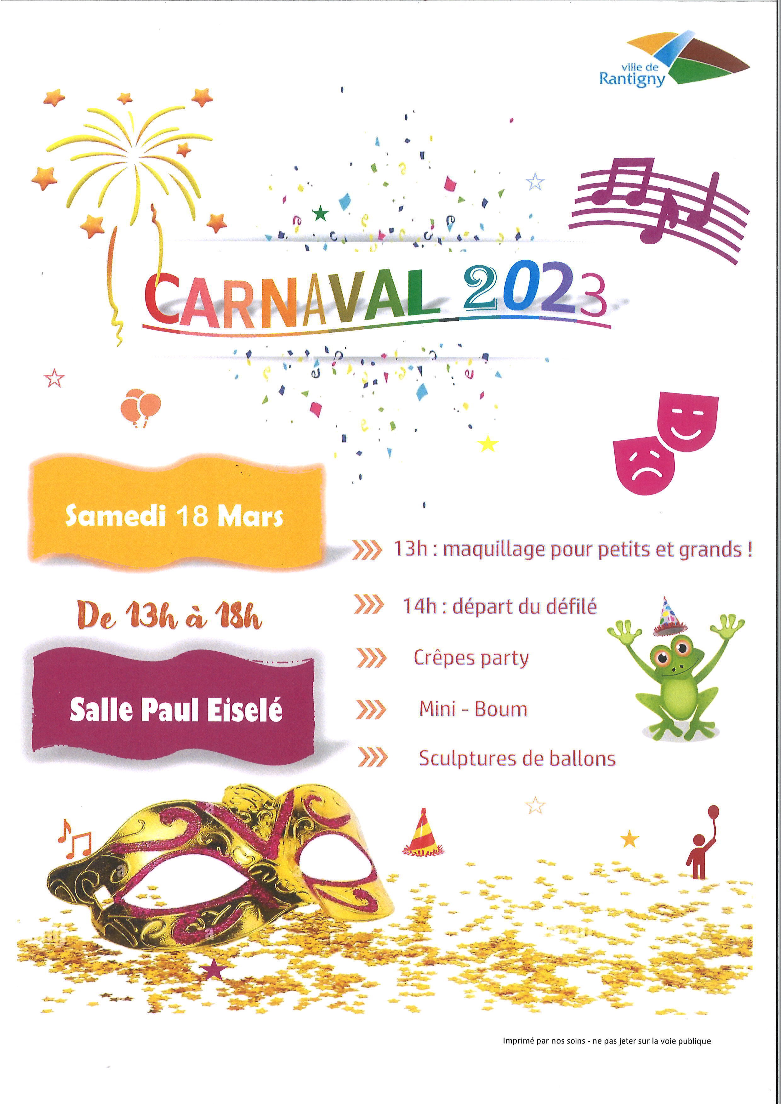 affiche carnaval 2023