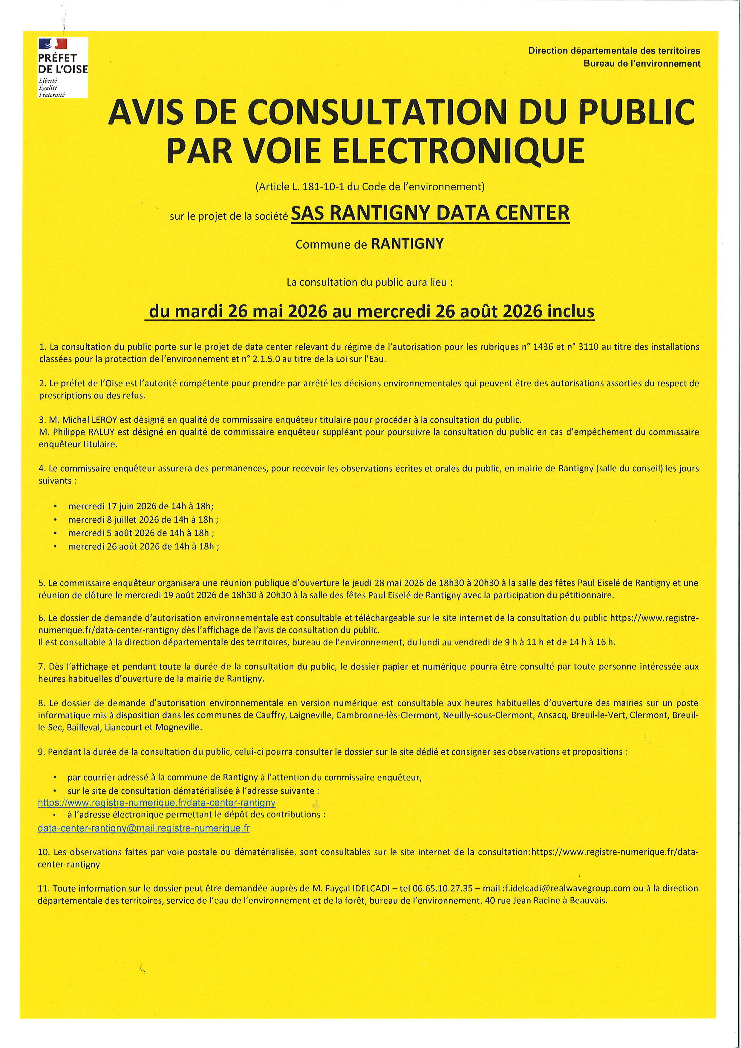 AFFICHE ENQUETE PUBLIQUE DATA CENTER