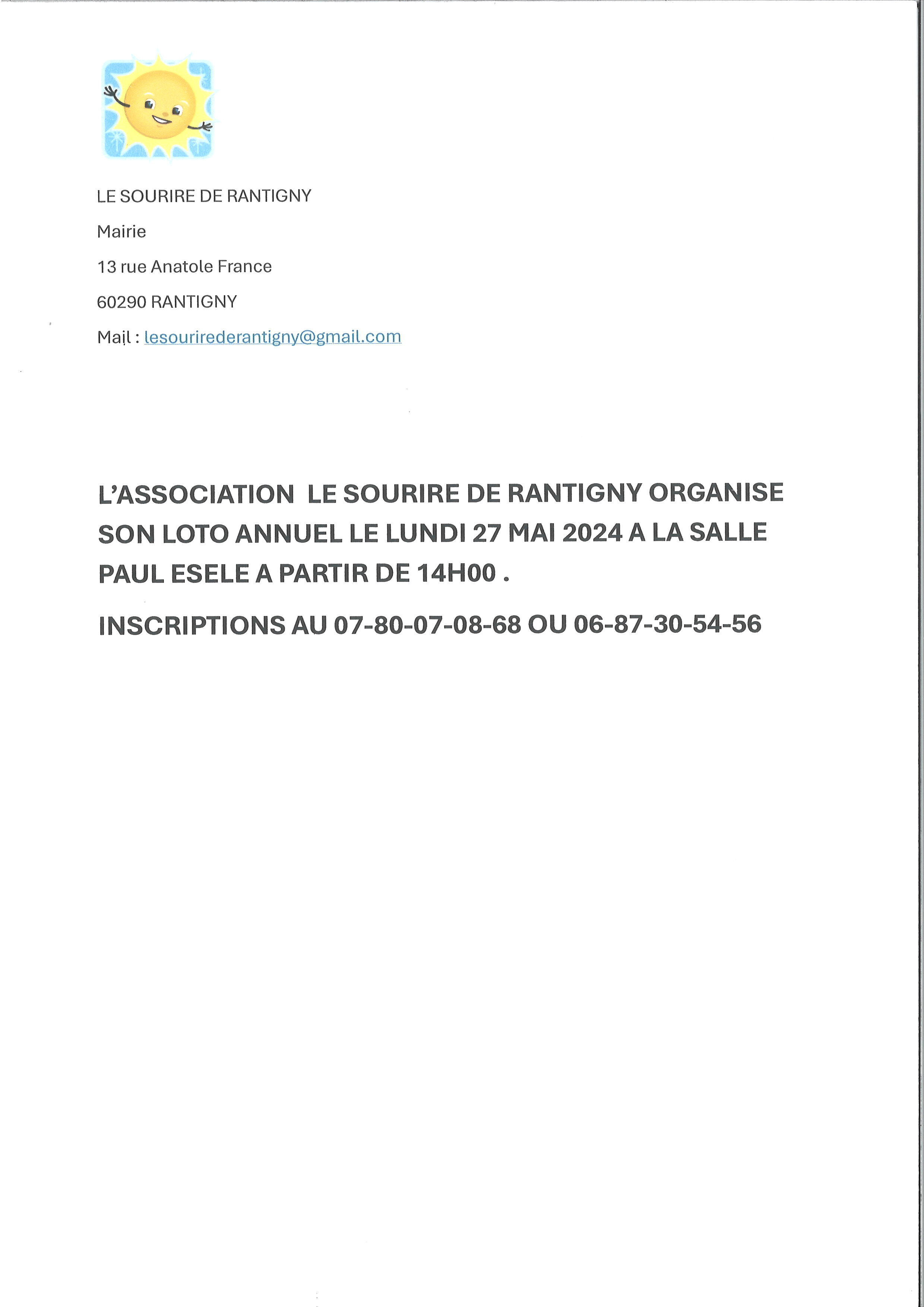 affiche loto le sourire