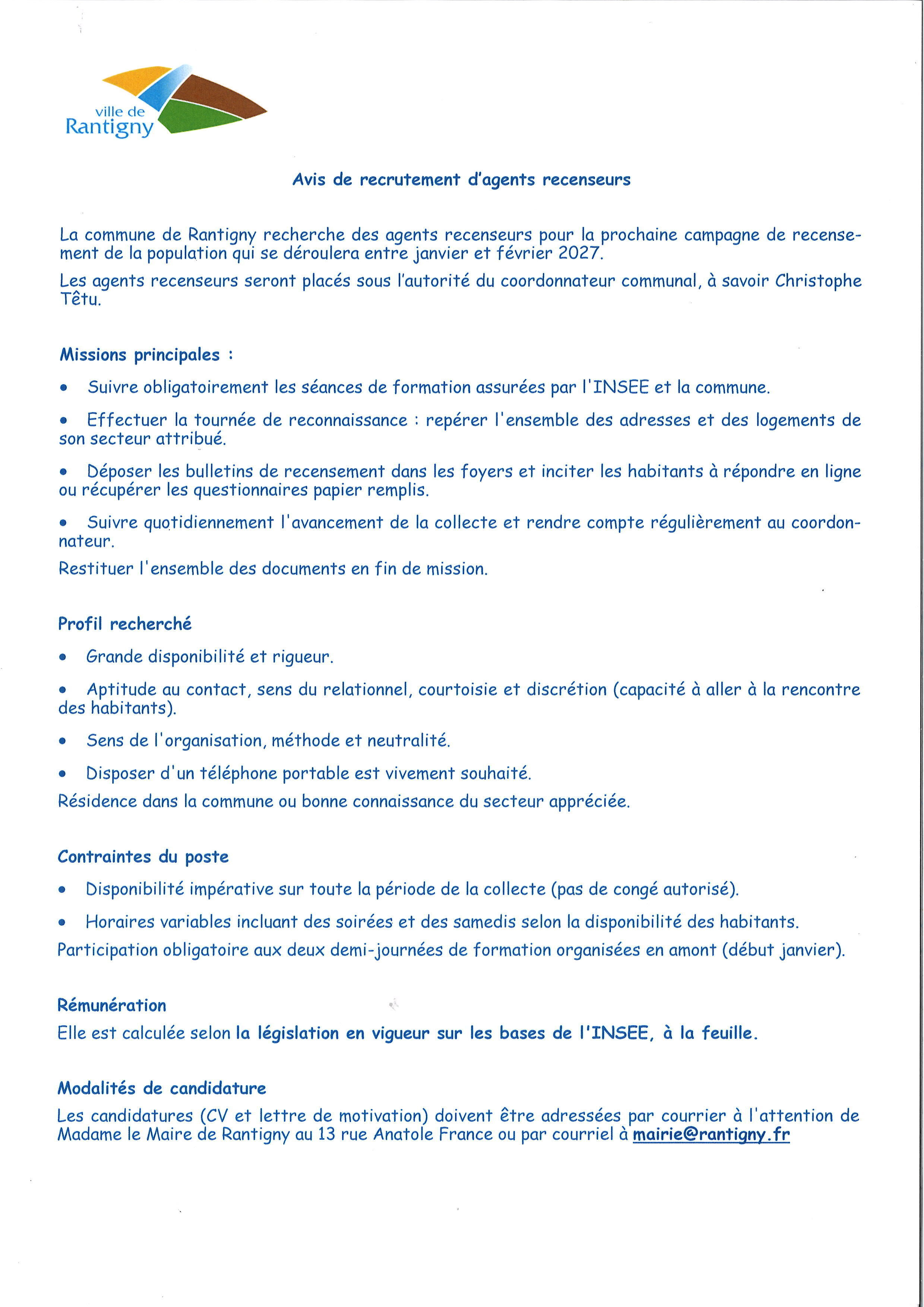 affiche recrutement