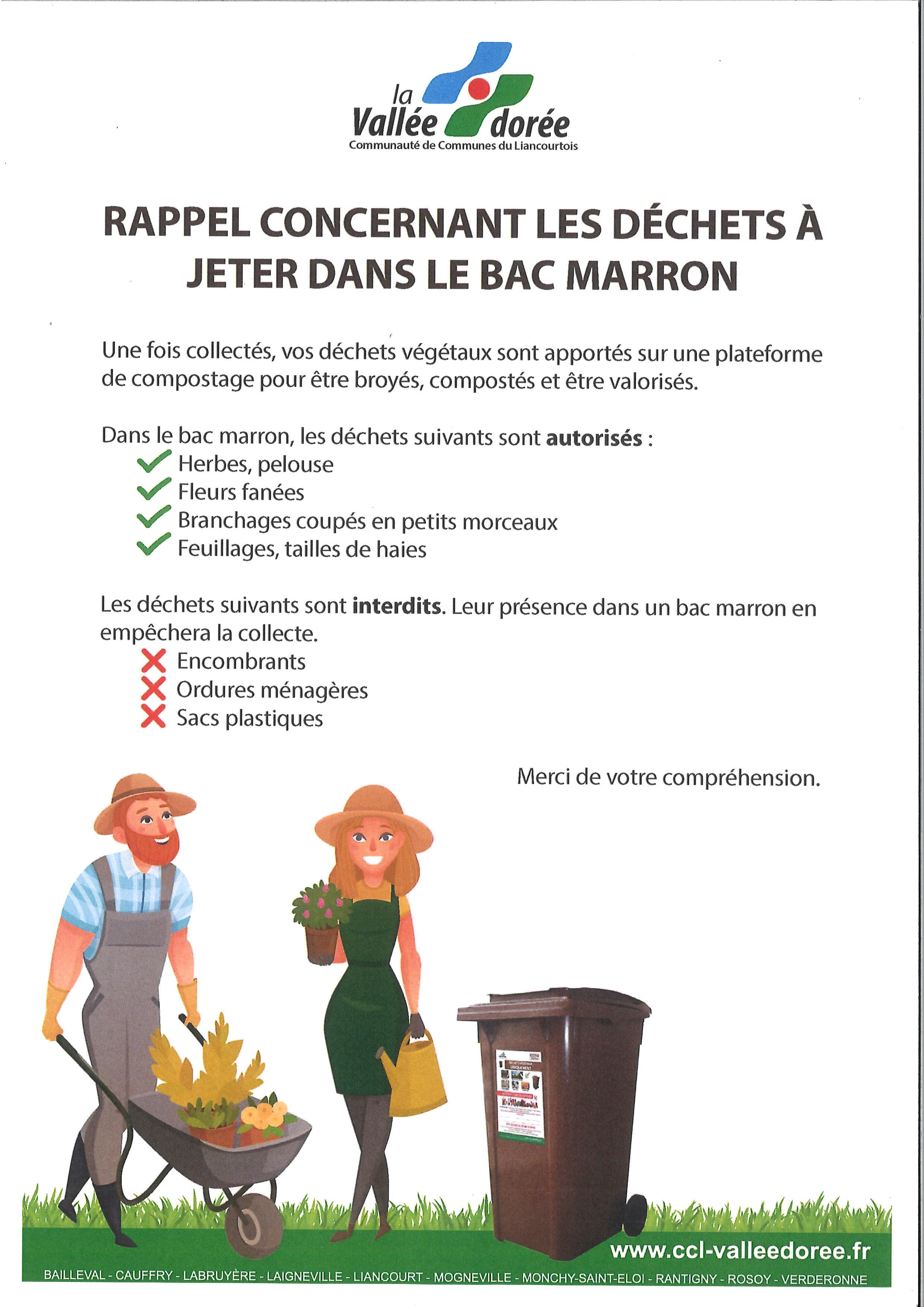 affiche déchets bac marron