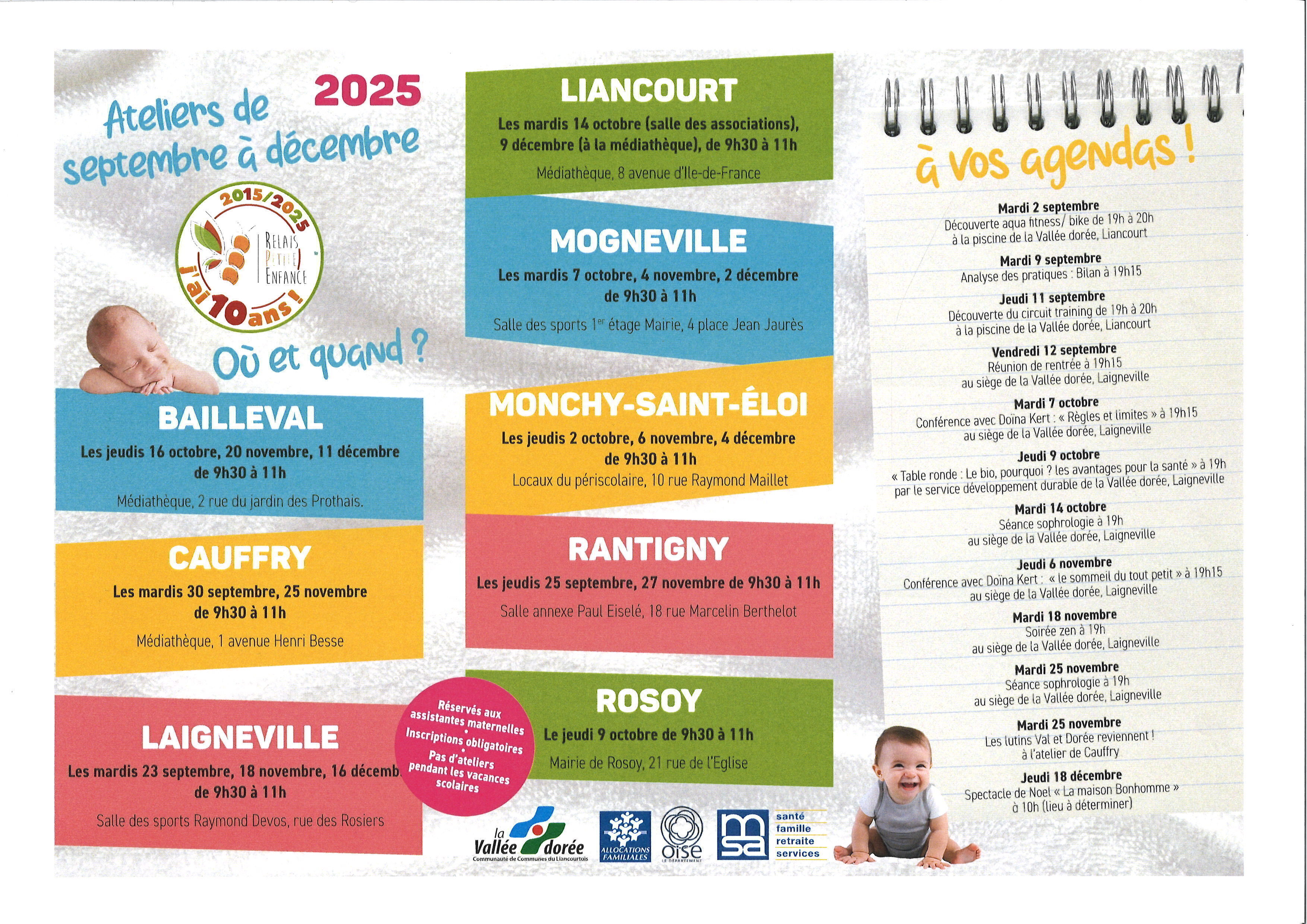 ATELIERS DE SEPTEMBRE A DECEMBRE 2025