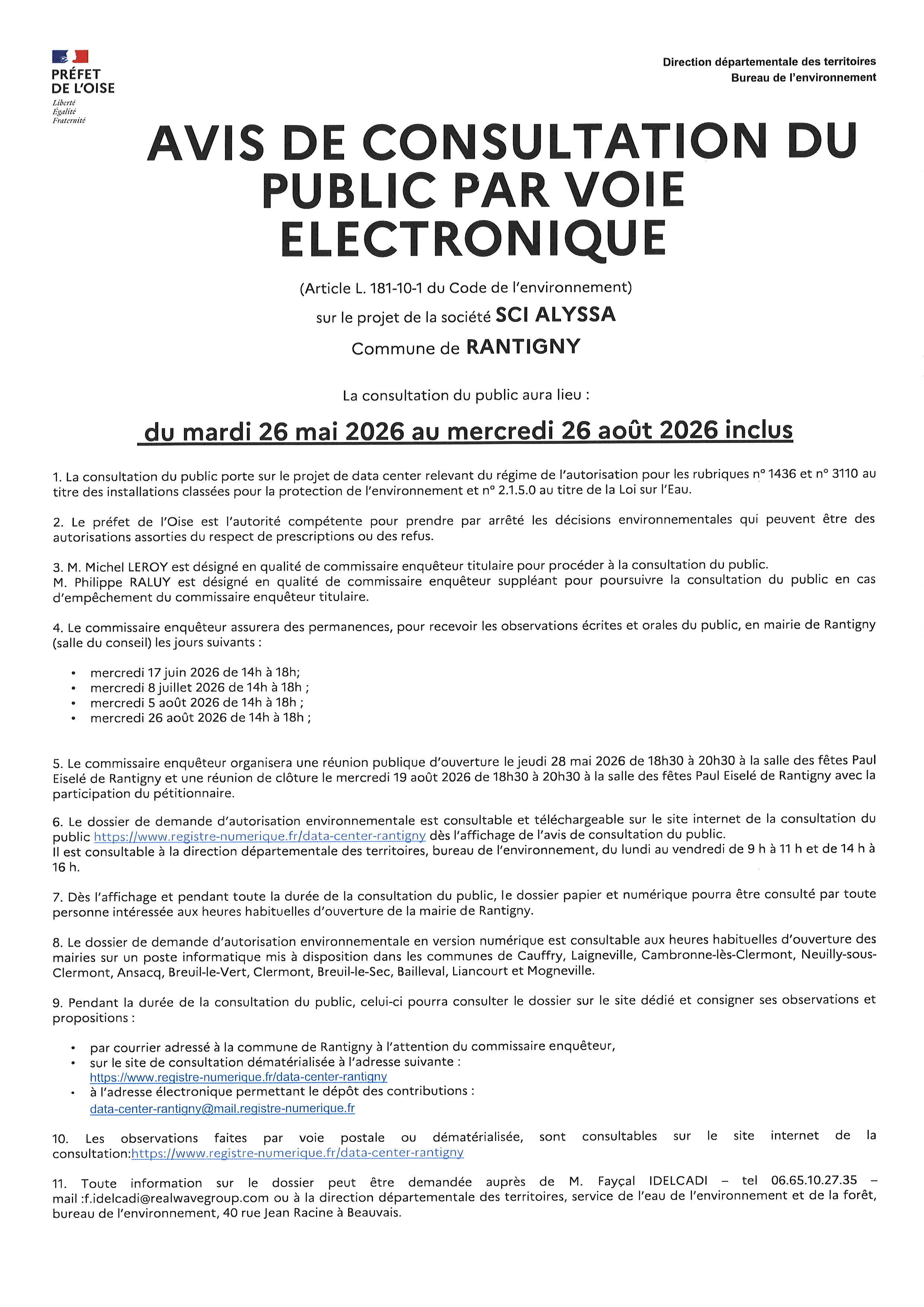 avis enquete publique