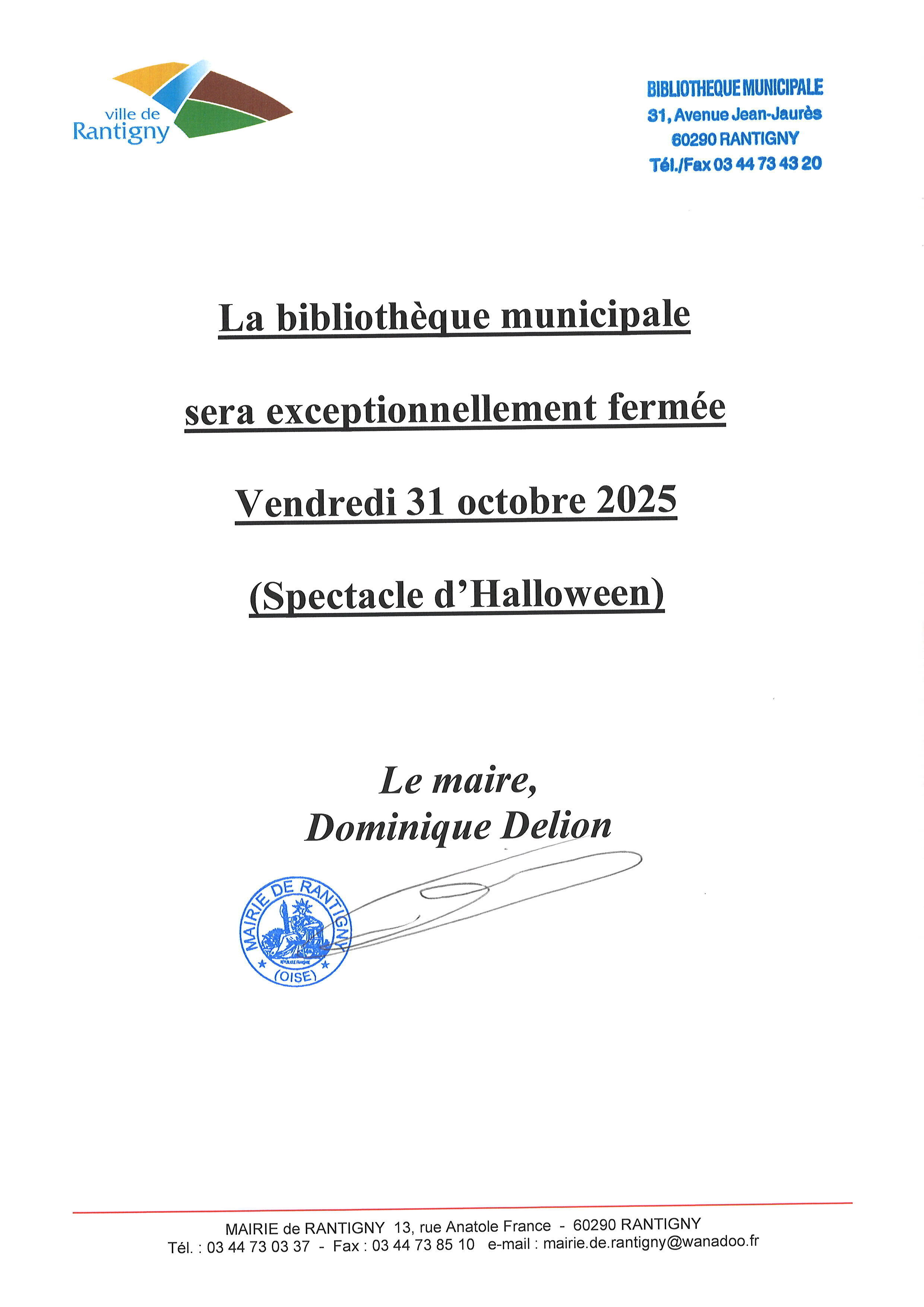 bib fermée le 31 octobre