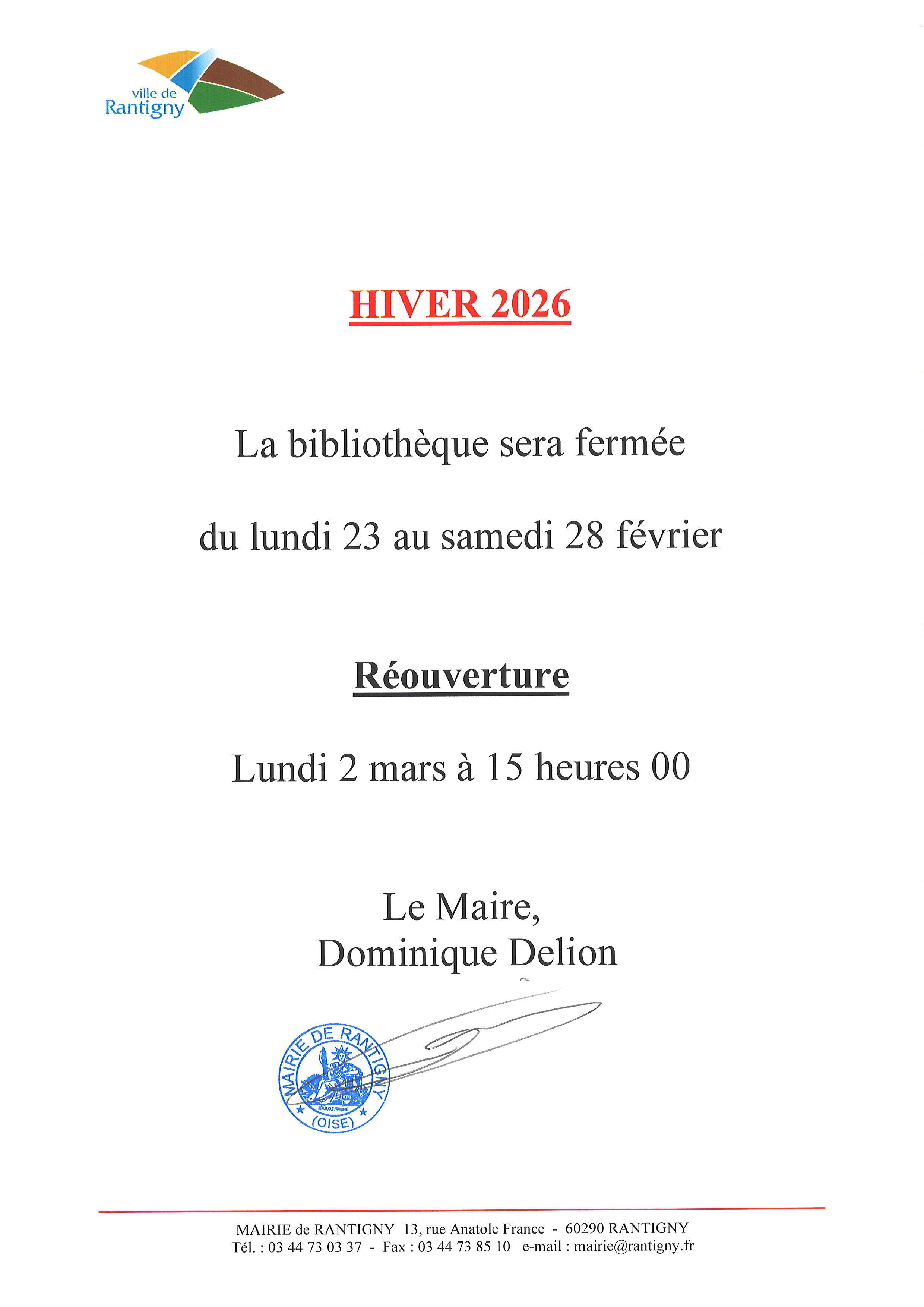 fermeture bib fevrier