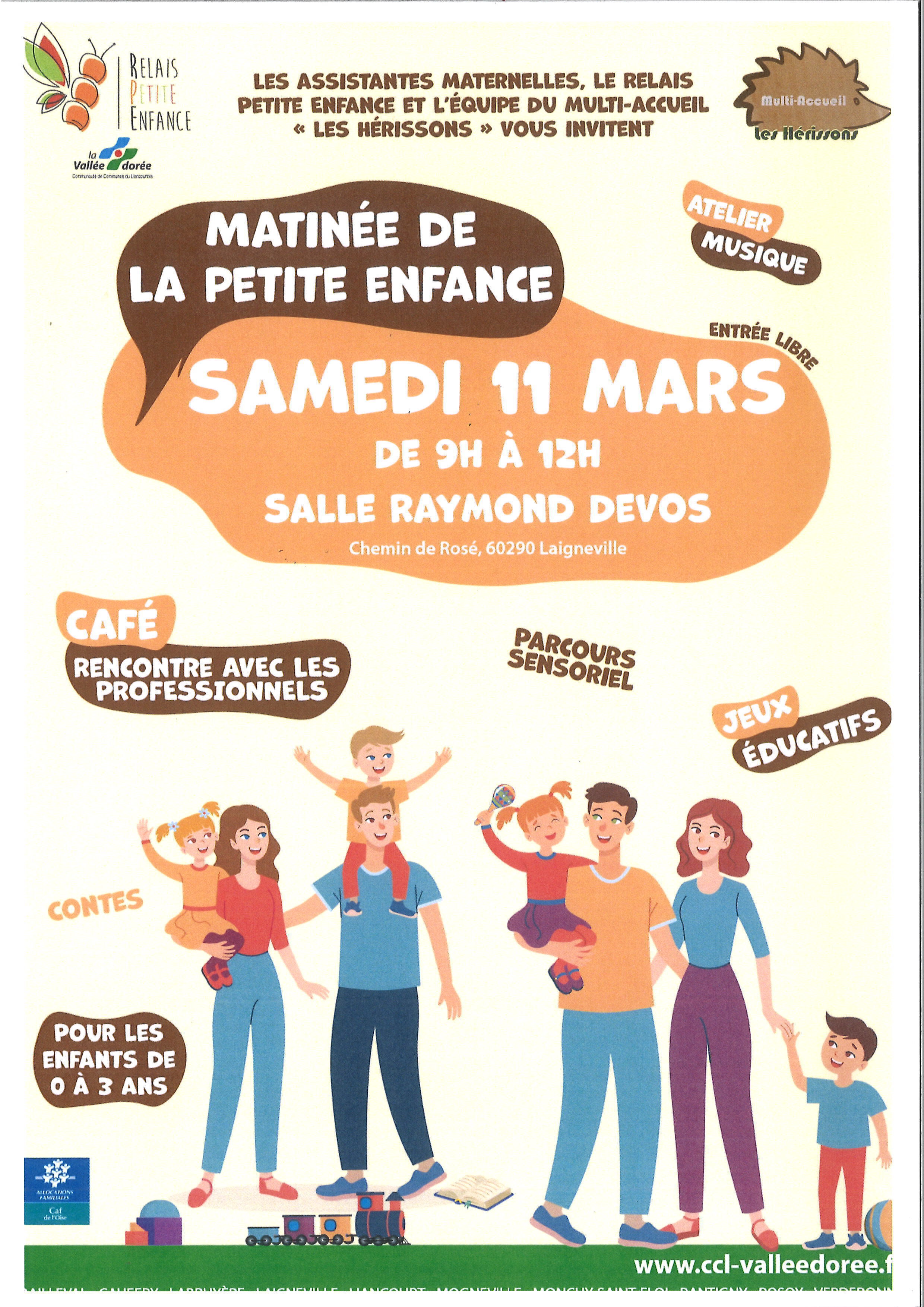 Matinée de la petite enfance le samedi 11 mars salle Raymond Devos à Laigneville