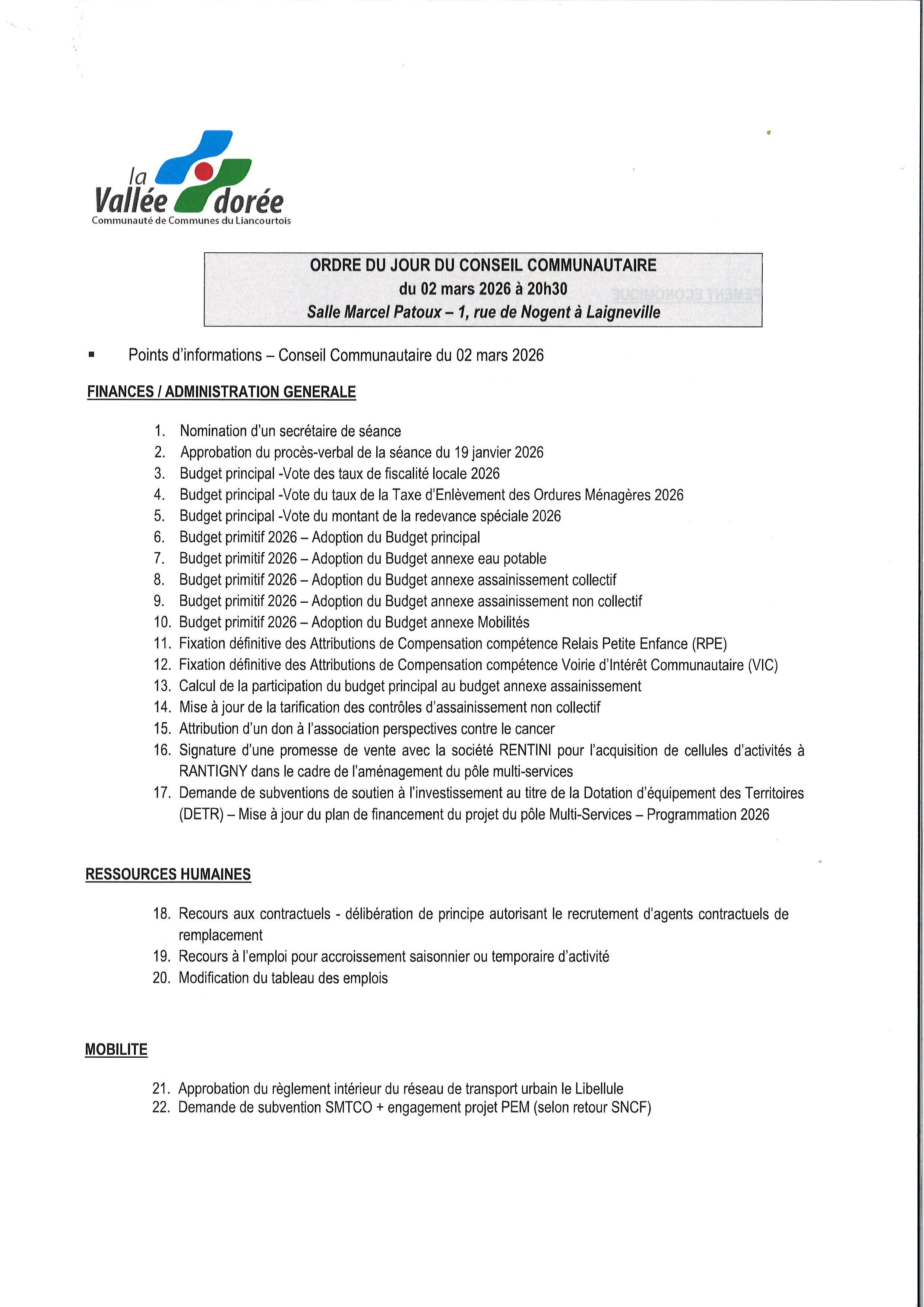 recto conseil communautaire