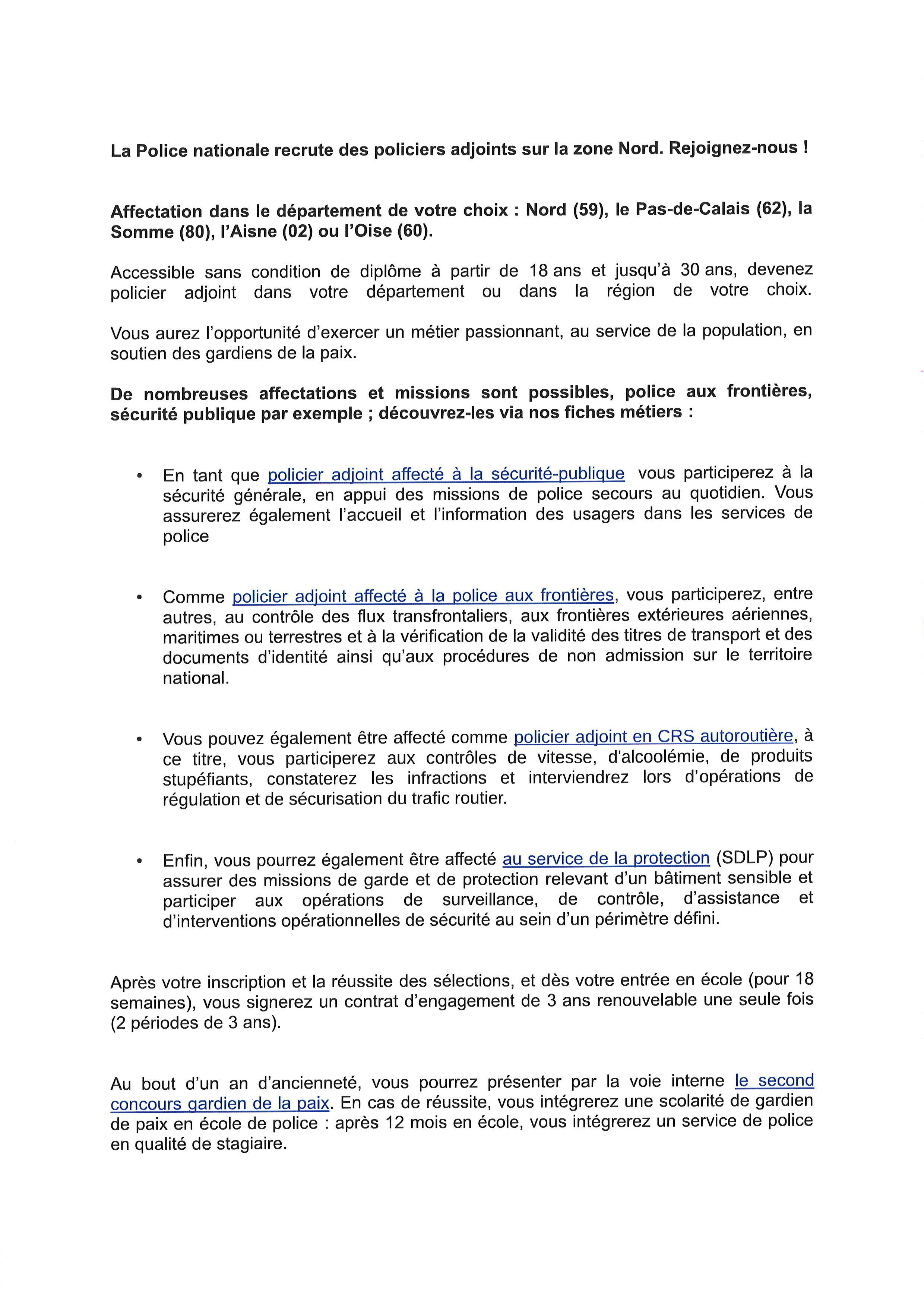 recto recrutement policier