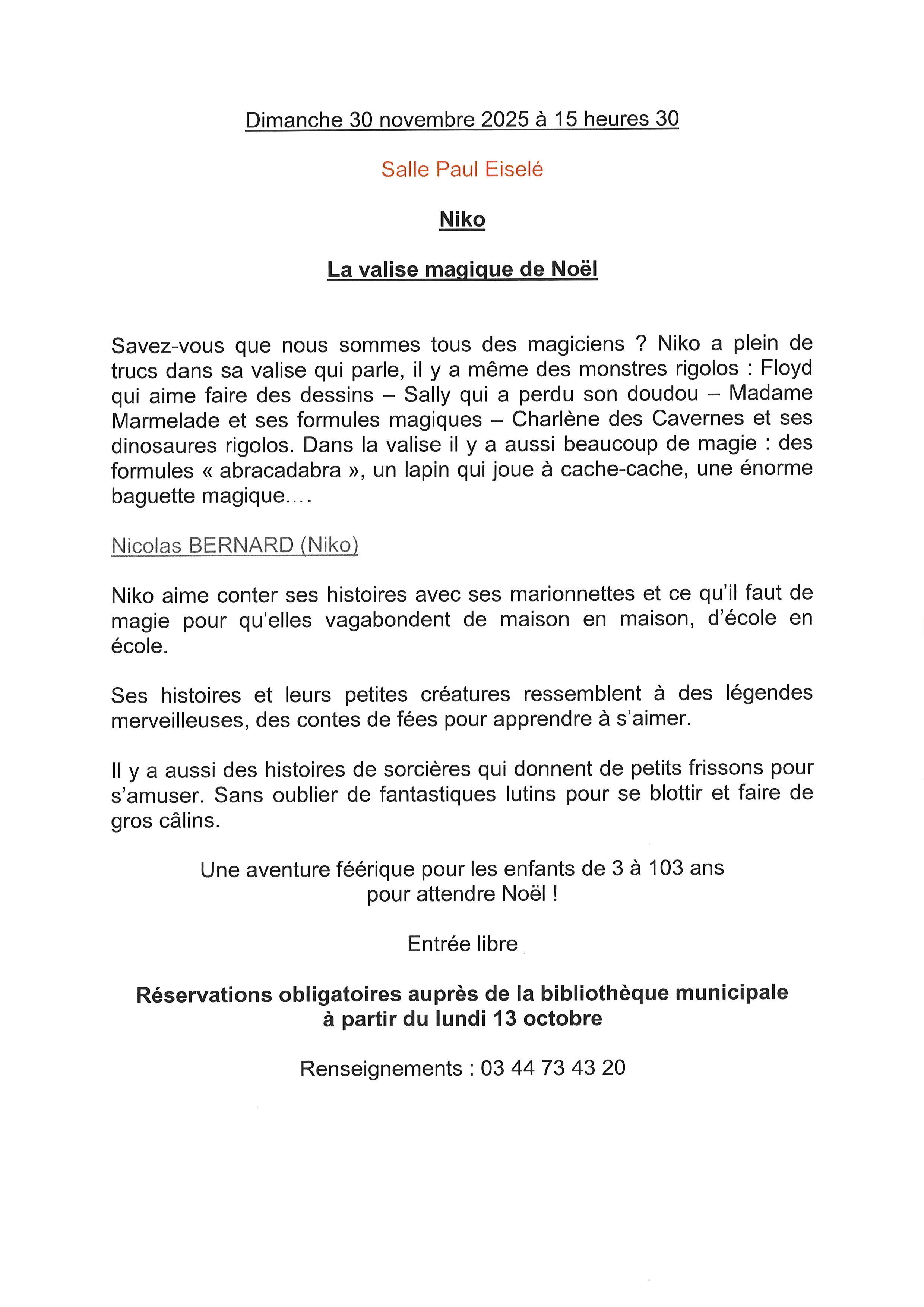 texte la valise magique