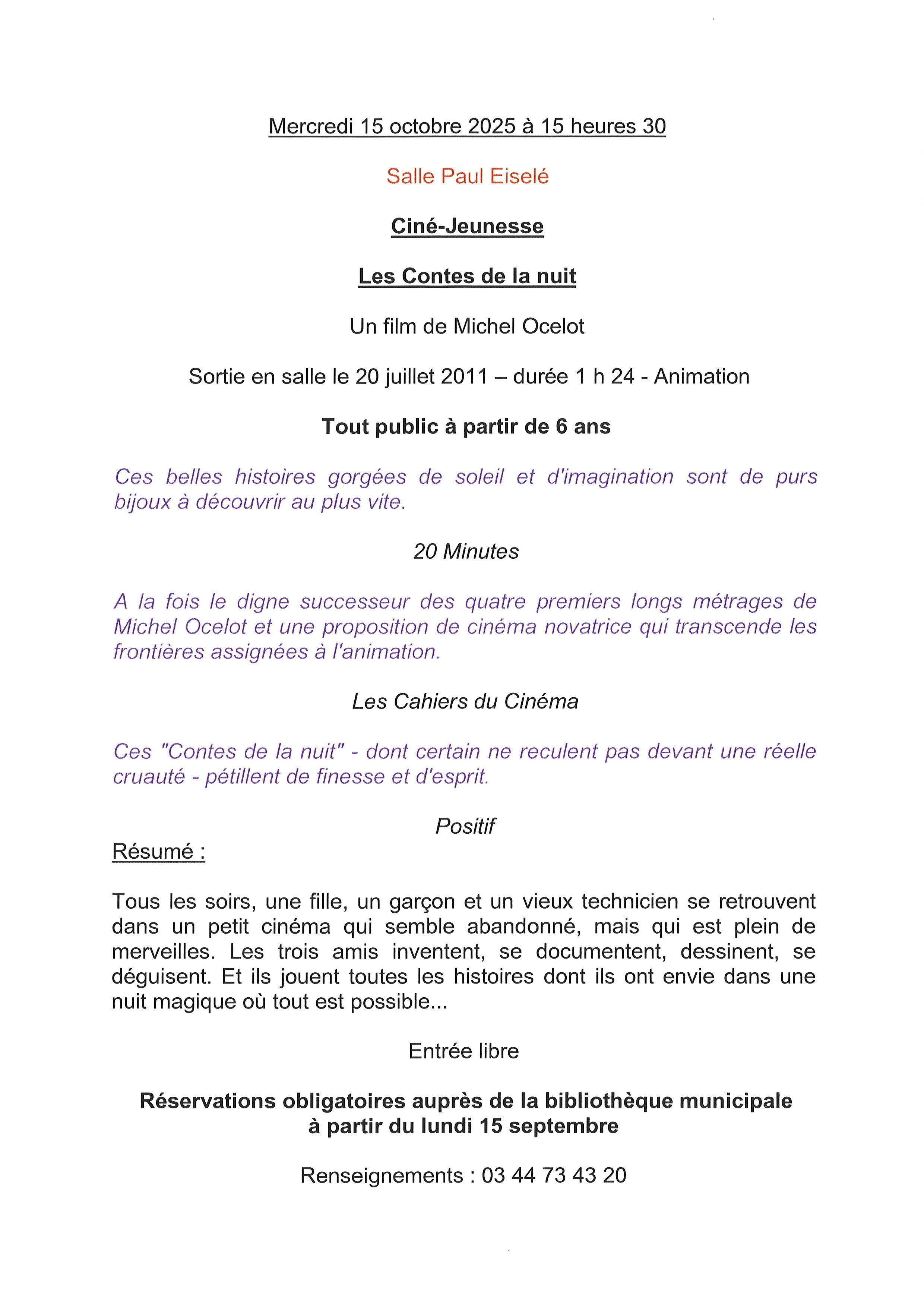 TEXTE LES CONTES DE LA NUIT